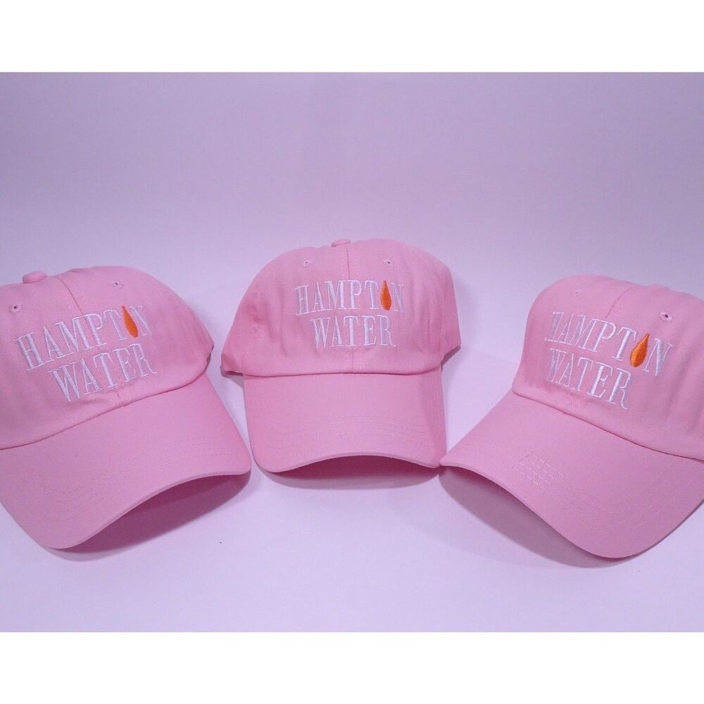 HAMPTON WATER Unisex Pink Baseball Cap Hat Set of 3 Pcs NWOT 150